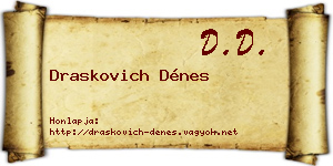 Draskovich Dénes névjegykártya